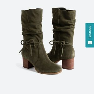 Violet and Red suede boots